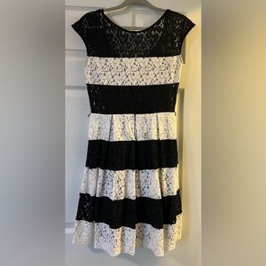 Tiana B Black & White Lace Dress